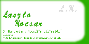 laszlo mocsar business card